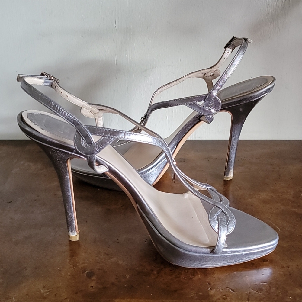 Christian Dior Silver Strappy Heels - Picture 5 of 13